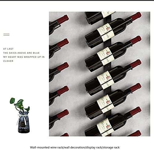 Wall-Mounted Wine Rack with 5 Sizes and Wrought Iron Design