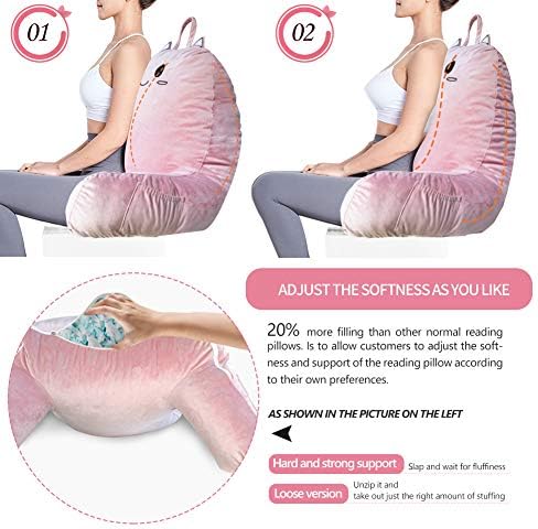 SUNSIDE Kitten Reading Pillow with Memory Foam and Arms