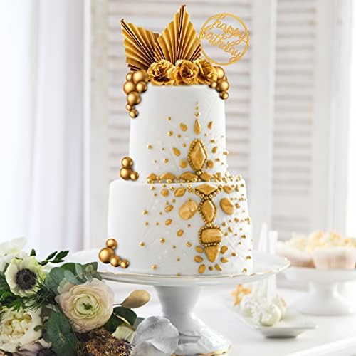 Shimeyao 52 Pcs Gold Cake Decorations Boho Style