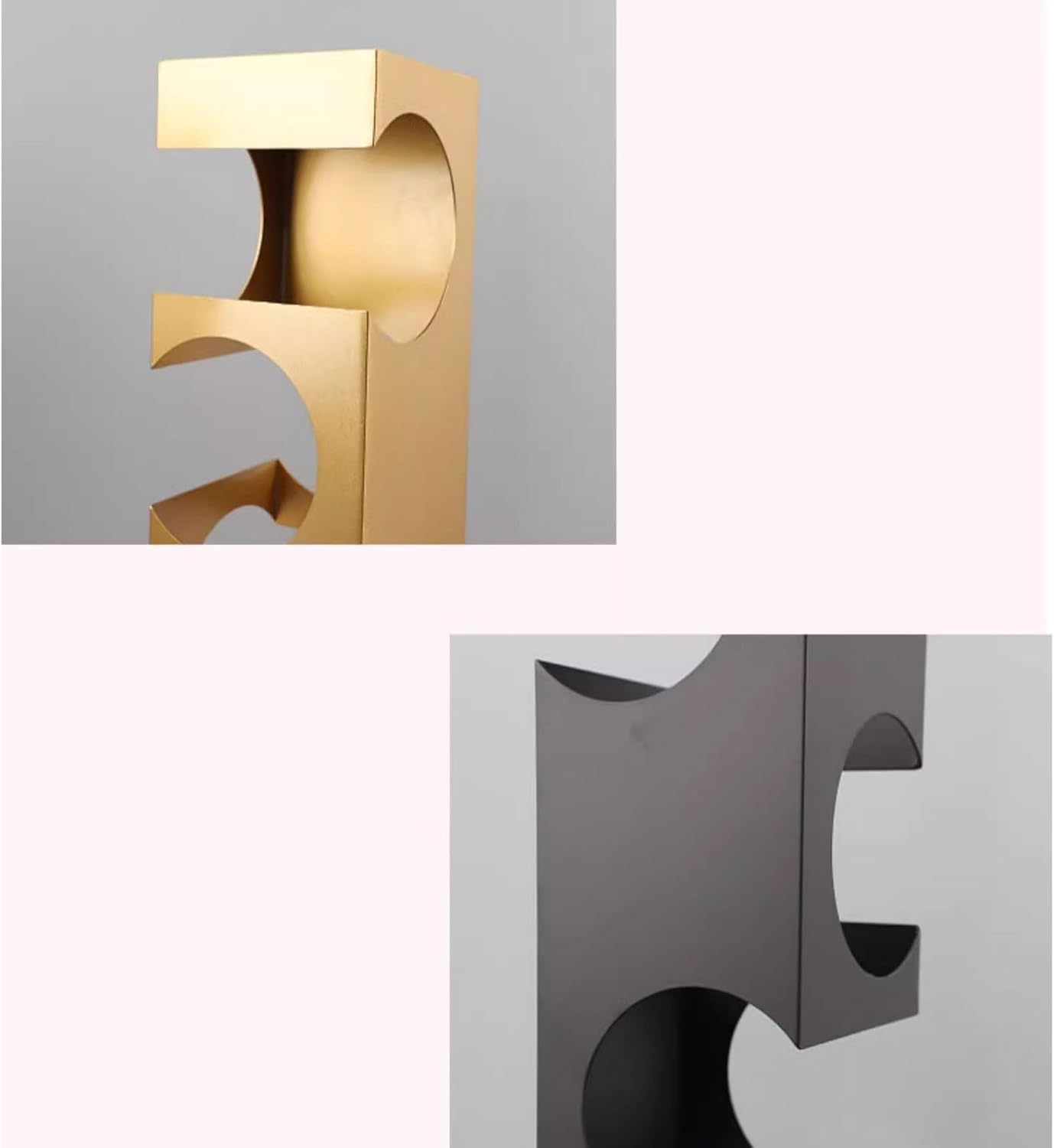 Modern Metal Geometric Wine Rack Gold