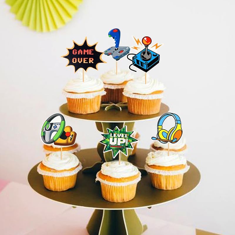 SAMOKA Video Game Cupcake Toppers 24 PCS