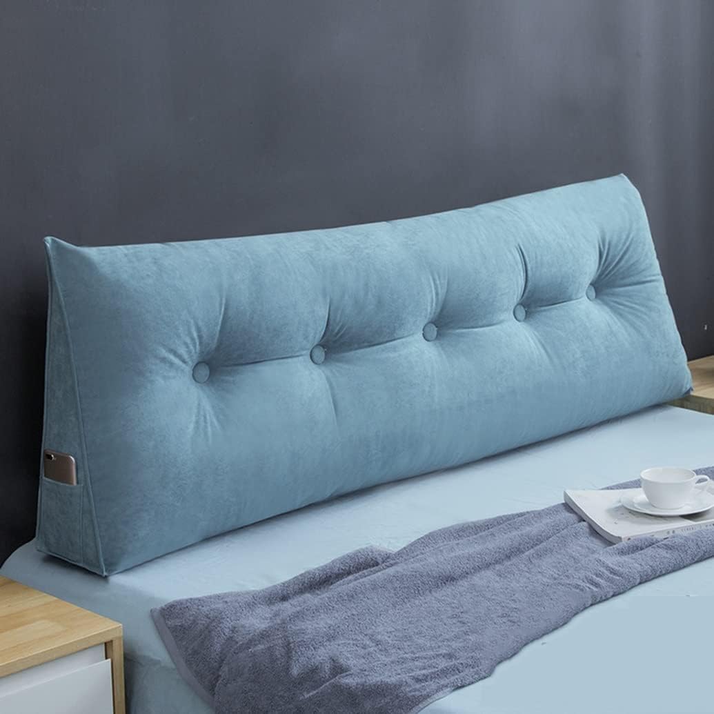 GHJL Headboard Pillow Triangular Reading Support 100cm Light Blue