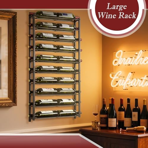 AQAREA 20 Bottle Wall Wine Rack - Black