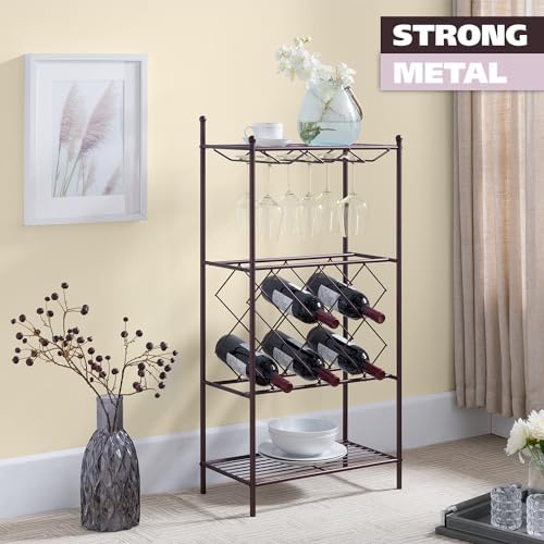 Kings Brand Furniture Bronze Freestanding Wine Rack Stand