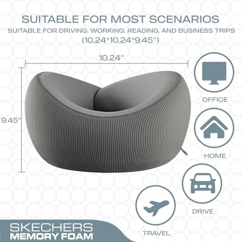 Skechers Memory Foam Travel Pillow for Neck Support
