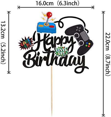 ZHUOWEISM Video Game Cake Topper Glitter GamePad Birthday Decoration