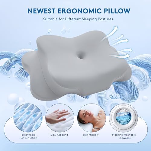 SUFOR Cooling Cervical Pillow with 2 Heights - Grey