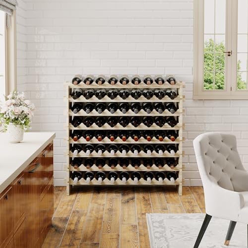 Svimi 8 Tier Real Wood Wine Rack for 72 Bottles