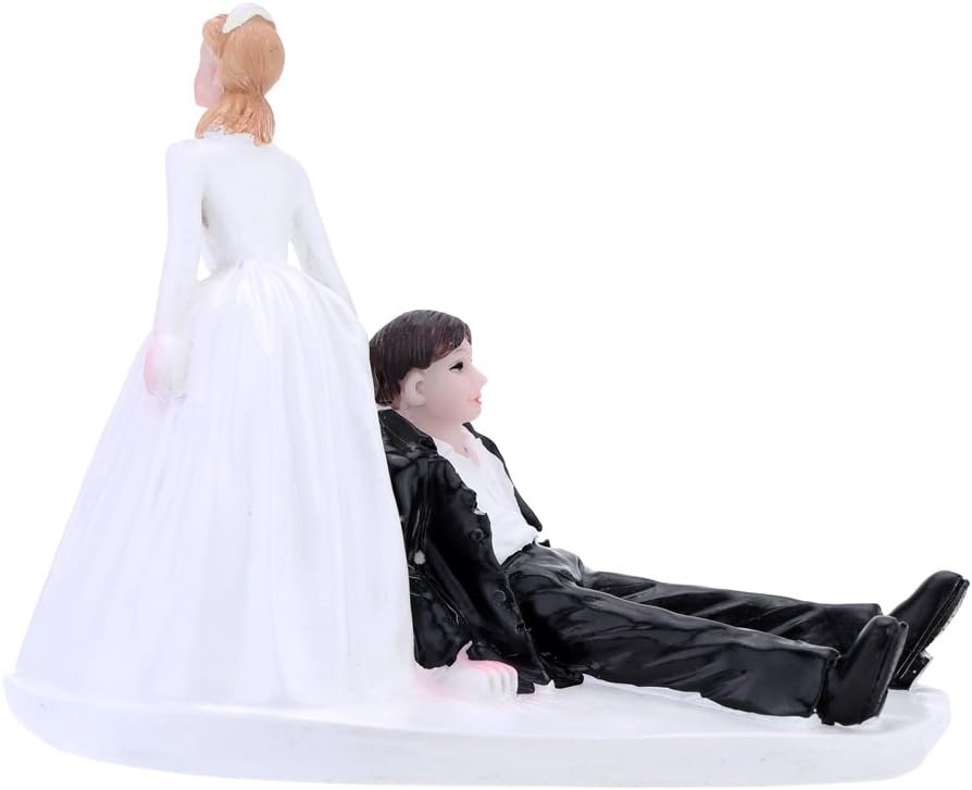 Anself Synthetic Resin Groom Bride Wedding Cake Topper