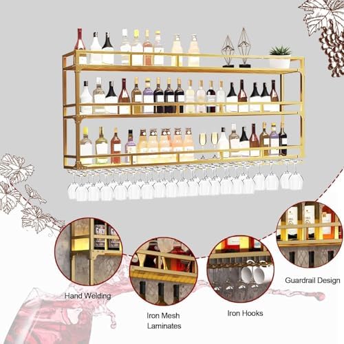 RAJYQODIS Wall Mounted Wine Rack 3 Tiers