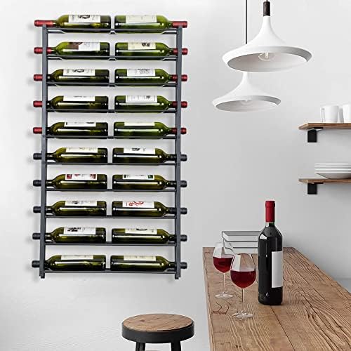 AQAREA 20 Bottle Wall Wine Rack - Black
