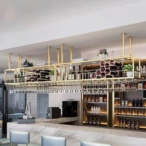 RAJYQODIS 2 Layer Wall-Mounted Wine Rack Black 4724in120cm