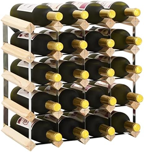 CHARMMA 20-Bottle Wine Rack - Solid Pinewood