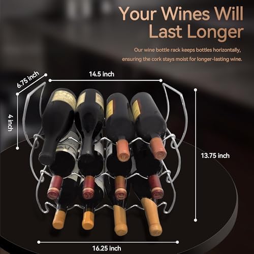 Lilys Home 12 Bottle Wine Rack Set of 2 - Modern Farmhouse Industrial Style