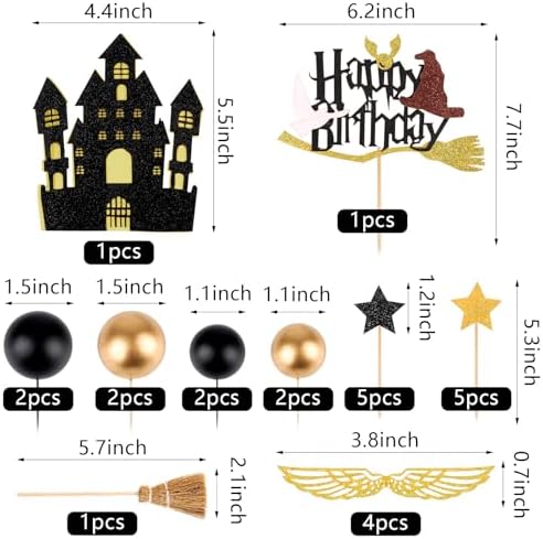 LOAVER Wizard Birthday Cake Decorations 26PCS 1