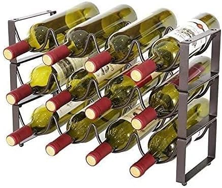 12 Bottle Wine Rack - Freestanding Steel Storage Organizer