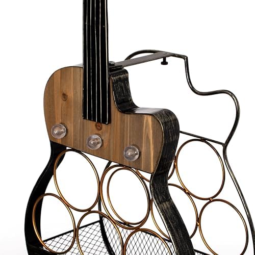 Vintiquewise Guitar Shape 5-Bottle Wine Rack
