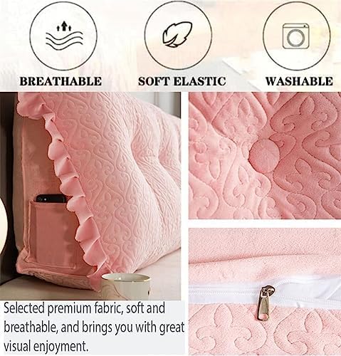 COZMAX Triangular Reading Pillow with Velvet Cover 100cm