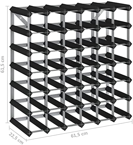 Aisifx 42 Bottle Wine Rack Black Pine Wood