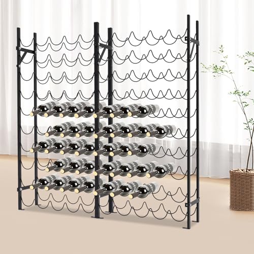 HOLMZCED 10-Tier Freestanding Wine Rack Black 1
