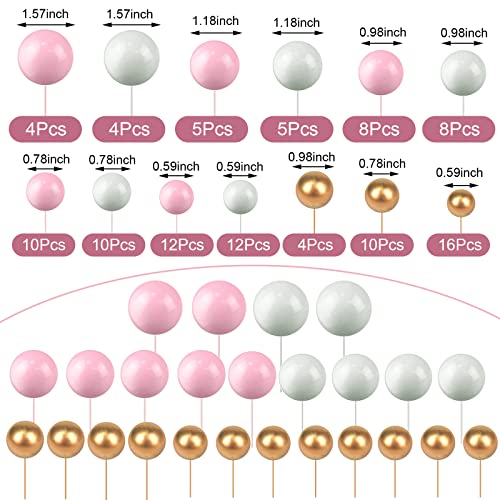 108 Pcs Ball Cake Toppers DIY Foam Balloons for Cakes and Parties