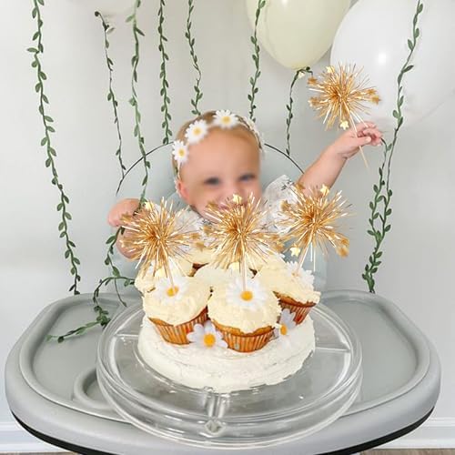 ZHUOWEISM 30PCS Foil Firework Cupcake Toppers