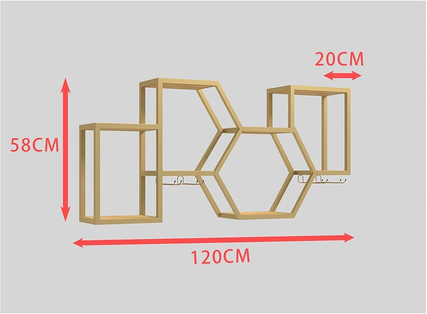 ALDEPO Wall-Mounted Wine Rack with Gold and Bronze Finish