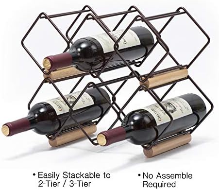 KINGRACK Freestanding Metal Wine Rack for 5 Bottles