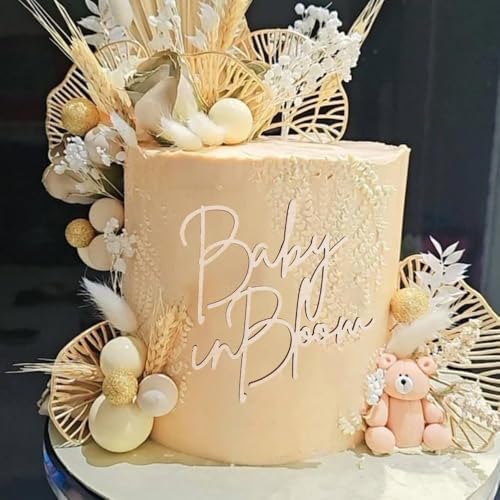 Baby in Bloom Wooden Cake Topper for Baby Showers and Birthdays