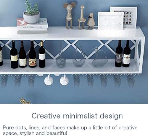 Wine Rack Floating Shelves Wall-Mounted Iron Bottle Holder with Partitions