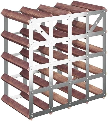 YAFF 20-Bottle Brown Solid Wood Wine Rack