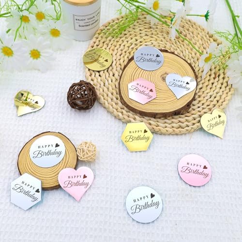 45PCS Happy Birthday Cake Toppers Multi-Shape Color
