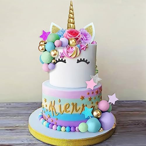 DRWATE 38 PCS Unicorn Cake Toppers Birthday Decorations