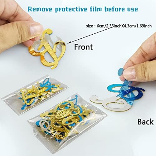 91PCS Acrylic Letter Number Cake Toppers DIY Decoration Set