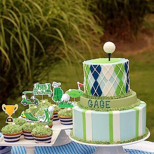 ZHUOWEISM 32PCS Golf Trophy Cupcake Toppers