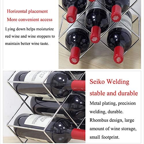 Stackable Wine Racks 6 Slots Iron Art Organizer