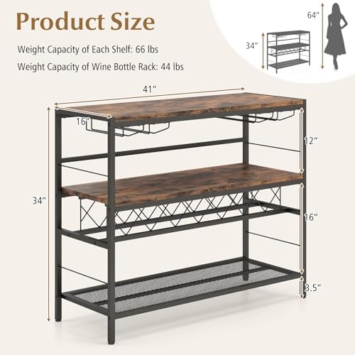 Giantex 4-Tier Wine Rack Table 7-Bottle Storage