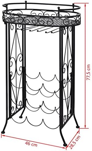 Bopdu 9 Bottles Wine Rack Metal with Glass Holder