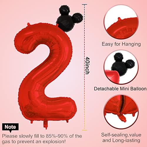 HIBILDER 40 Inch Red Balloon Mini Mouse Head Decor