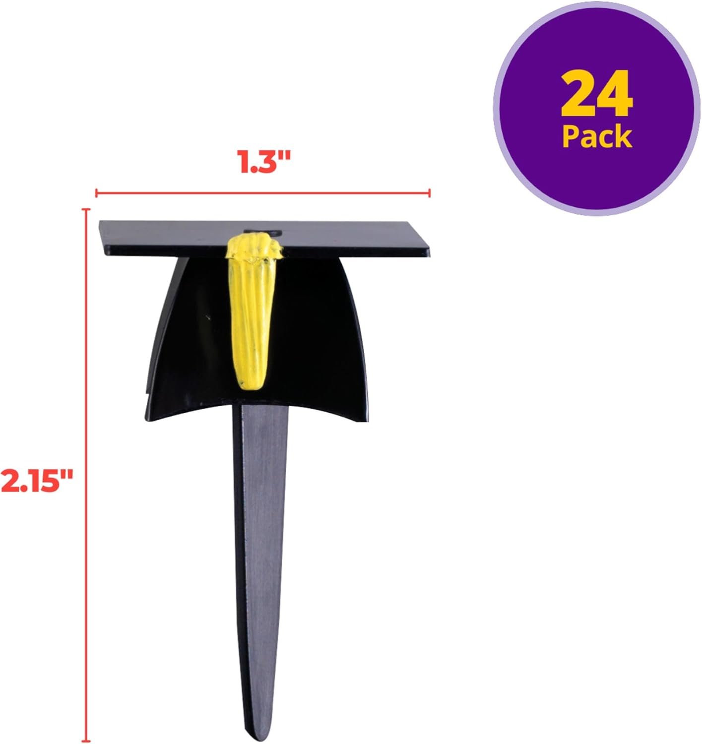 DecoPac Graduation Hat Cupcake Toppers - 24 Pack