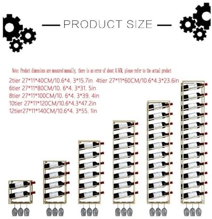 Wall-Mounted Wine Rack with 12 Tiers for Home Bar and Kitchen