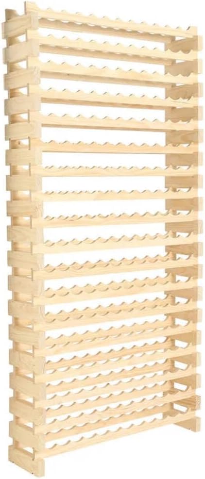 216 Bottle Wine Rack Natural Pine Freestanding