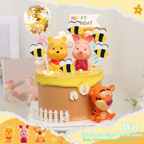 Newmemo Winnie Cake Toppers 12Pcs Birthday Decorations