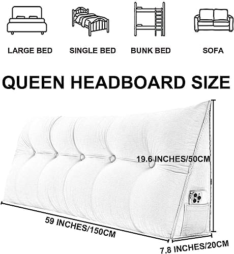 COZMAX Queen Size Triangular Headboard Pillow