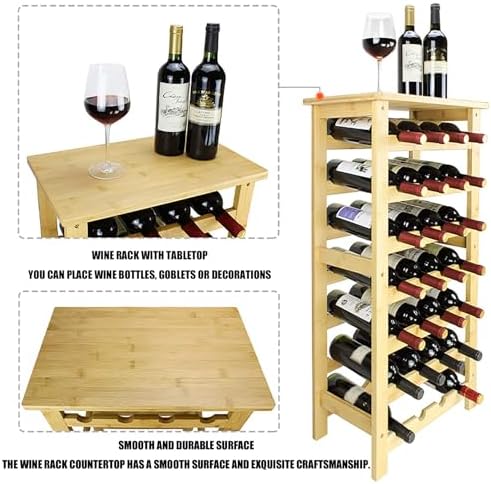 ASQUAR 7 Layer Wine Rack 28 Bottles Freestanding Storage Shelf
