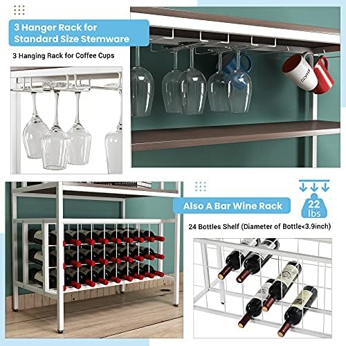 Loyaltaling 5 Tier Freestanding Wine Rack with Glass Holder
