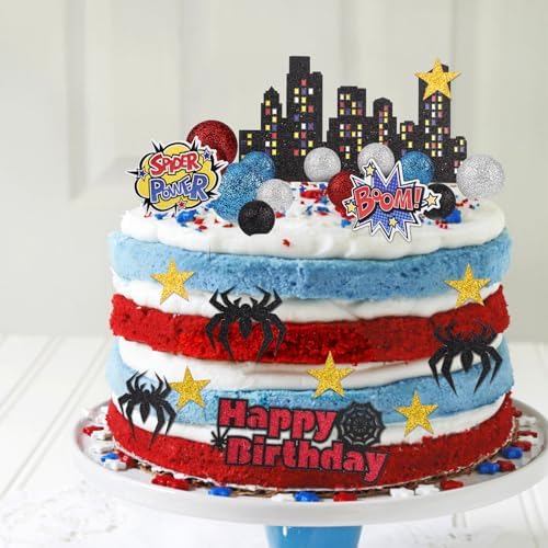 Gosknor 38pcs Spider Cake Toppers Decorations