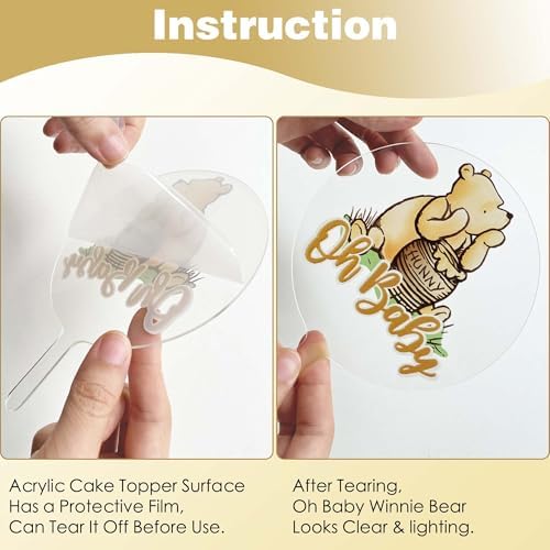 Winnie Bear Baby Shower Cake Topper Set