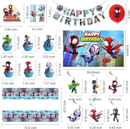 Spidey Themed Birthday Decorations Kit