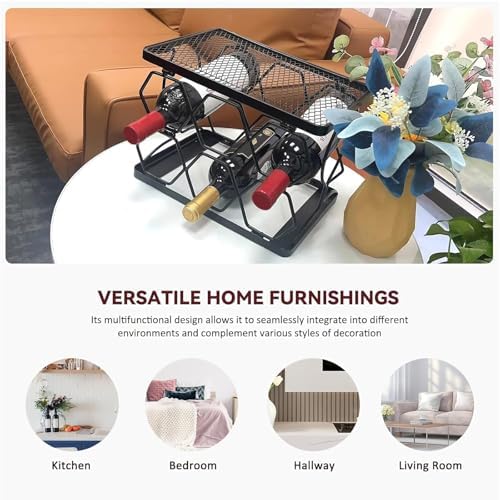 Modern Foldable Wine Rack for 6 Bottles
